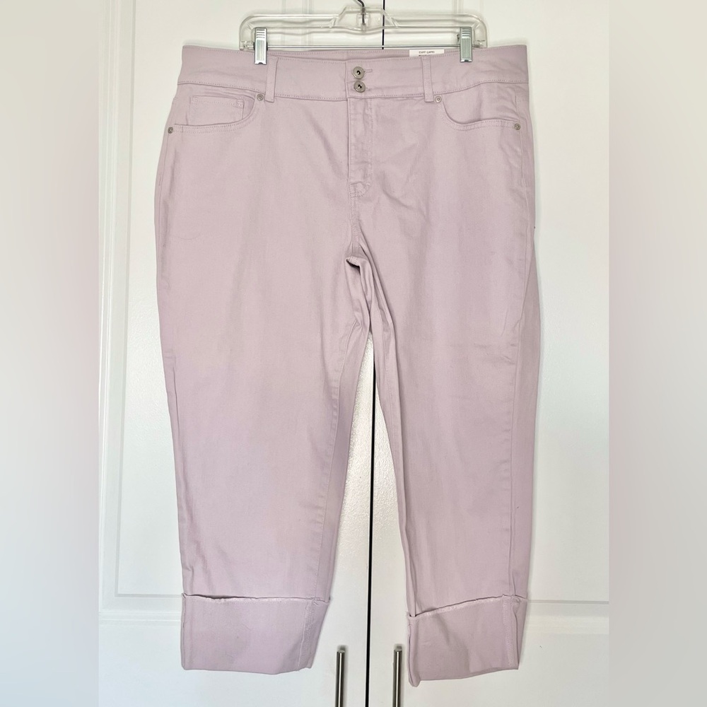 NWT Style & Co Women's Lavender Purple Pastel Capri Pants Rolled Hem Jeans Sz 18